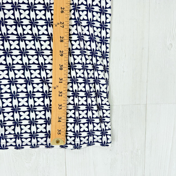 Boden Jersey Tunic Dress Size 20 / 22 Tall Navy Geometric Print Tie Waist V Neck - Picture 13 of 13